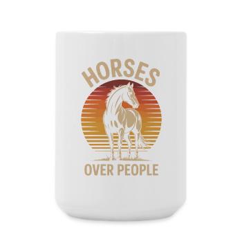 Cheval avec motif coucher de soleil - Grande tasse 440 ml - blanc - Devant