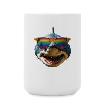 Shark Shark Tiger Shark Diver Cute Sharks Great White Shark - Large Mug 440 ml - white - Front