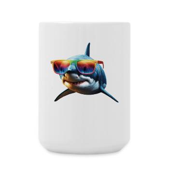 Shark Shark Tiger Shark Diver Cute Sharks Great White Shark - Large Mug 440 ml - white - Front