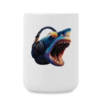 Shark Shark Tiger Shark Diver Cute Sharks Great White Shark - Large Mug 440 ml - white - Front