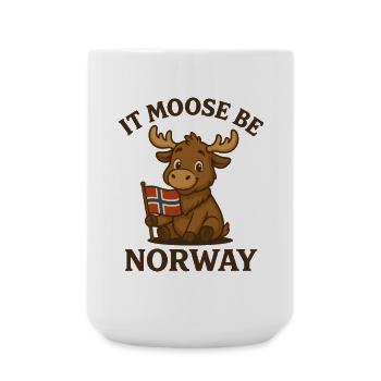 Elch & Norwegen Wortwitz – It Moose Be Norway - Large Mug 440 ml - white - Front