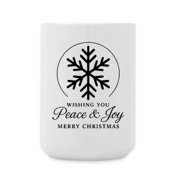 Noël flocon de neige avec paix et joie - Grande tasse 440 ml - blanc - Devant