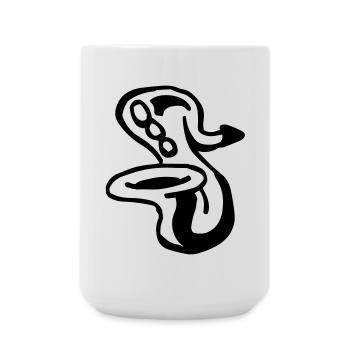 Saxophone - Grande tasse 440 ml - blanc - Devant