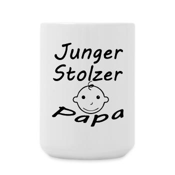 Geschenk Papa Geburt Vater Vatertag - Große Tasse 440 ml - Weiß - Vorne
