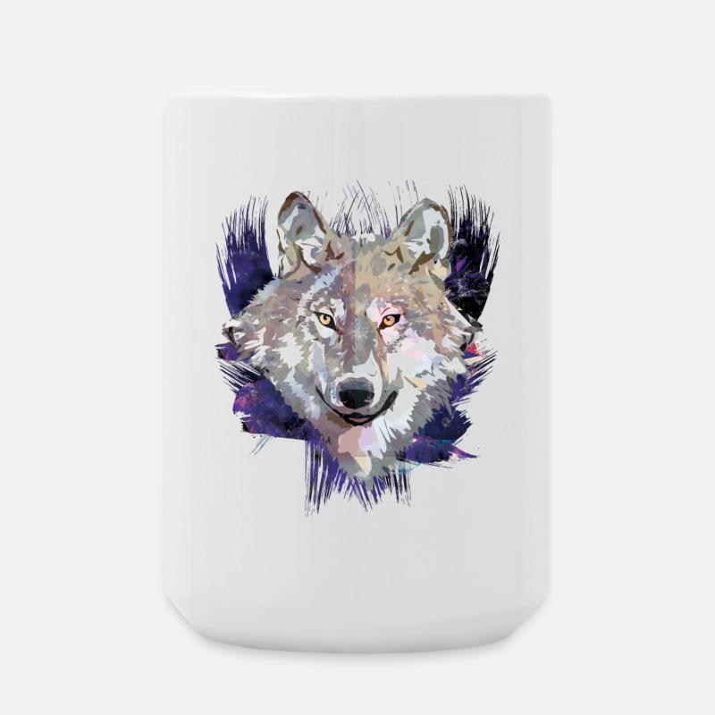 Wolf | Animal | Grey Wolf - Large Mug 440 ml - white