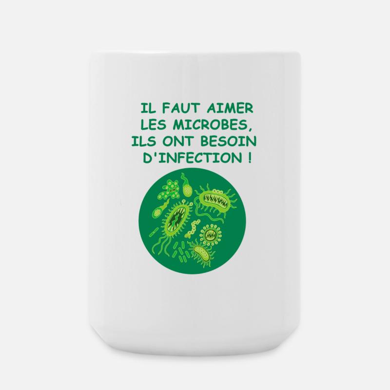 Les microbes - Grande tasse 440 ml - blanc