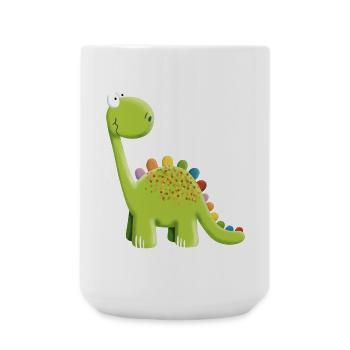 Lustiger Bunter Stegosaurus Dinosaurier I Geschenk - Große Tasse 440 ml - Weiß - Vorne