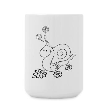 Funny Hiking Snail – Pilgrimage & Hiking - Large Mug 440 ml - white - Front
