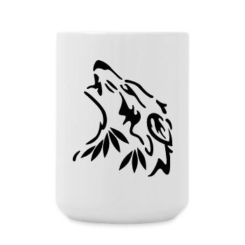 wolf - Large Mug 440 ml - white - Front