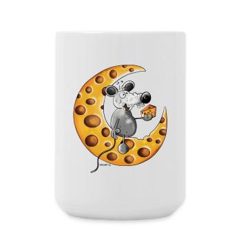 The Mouse Love Cheese - Large Mug 440 ml - white - Front