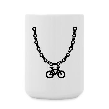 Mountain bike MTB Collier chaîne de bicyclette ATB - Grande tasse 440 ml - blanc - Devant