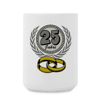 Silver Wedding Anniversary ,25 Years , Marriage ,Wedding Anniversary,(25) - Large Mug 440 ml - white - Front