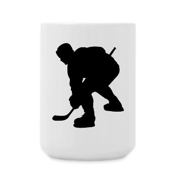 ice hockey shadow image logo for fan club - Large Mug 440 ml - white - Front