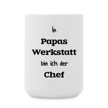 Papa Sohn Heimwerken Werkstatt Handwerk - Große Tasse 440 ml - Weiß - Vorne