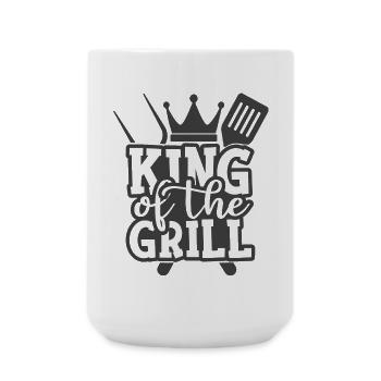 King Of The Grill BBQ Spruch Design - Große Tasse 440 ml - Weiß - Vorne