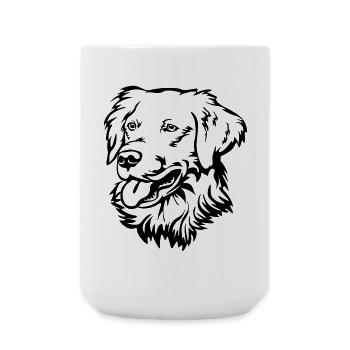 Golden Retriever Head - Large Mug 440 ml - white - Front