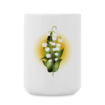 strahlender Maiglöckchen Strauß als Frühlingsgruß - Große Tasse 440 ml - Weiß - Vorne