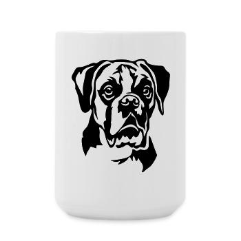 Boxer Kopf - Große Tasse 440 ml - Weiß - Vorne