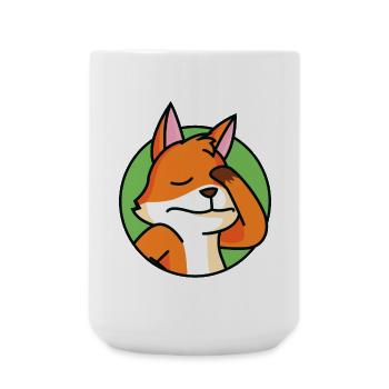 Facepalm Fuchs - Große Tasse 440 ml - Weiß - Vorne