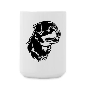 Tête de Rottweiler - Grande tasse 440 ml - blanc - Devant