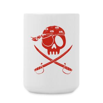 Crâne de pirate rouge - Grande tasse 440 ml - blanc - Devant