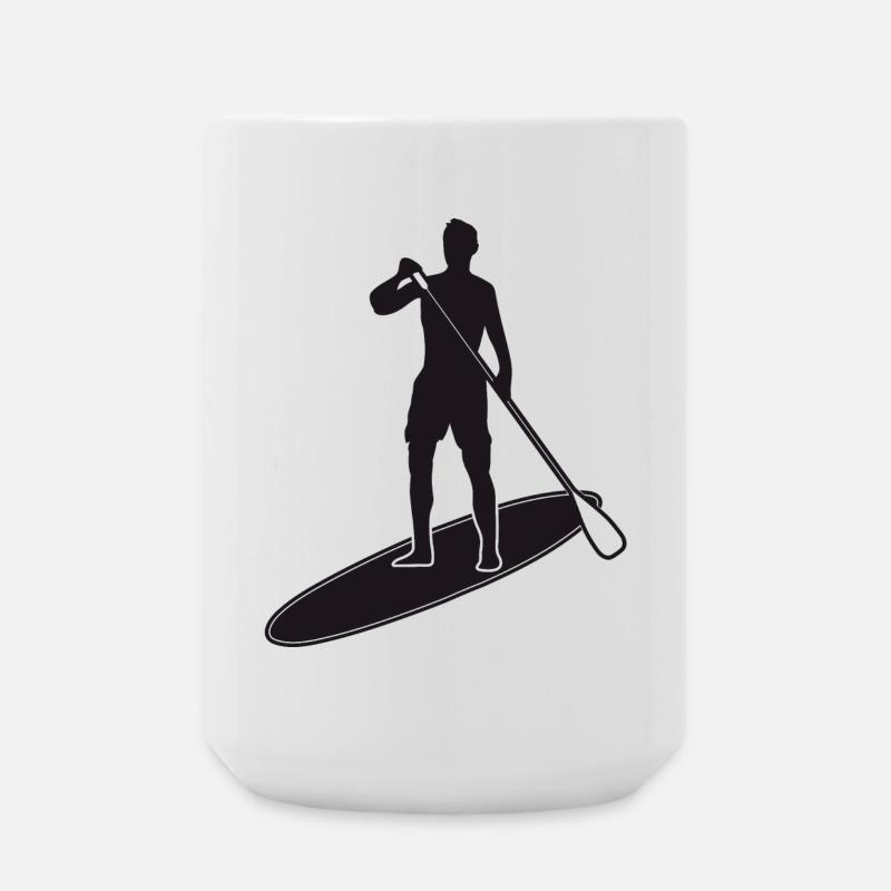 Stand up paddling - Man with paddle board - Large Mug 440 ml - white