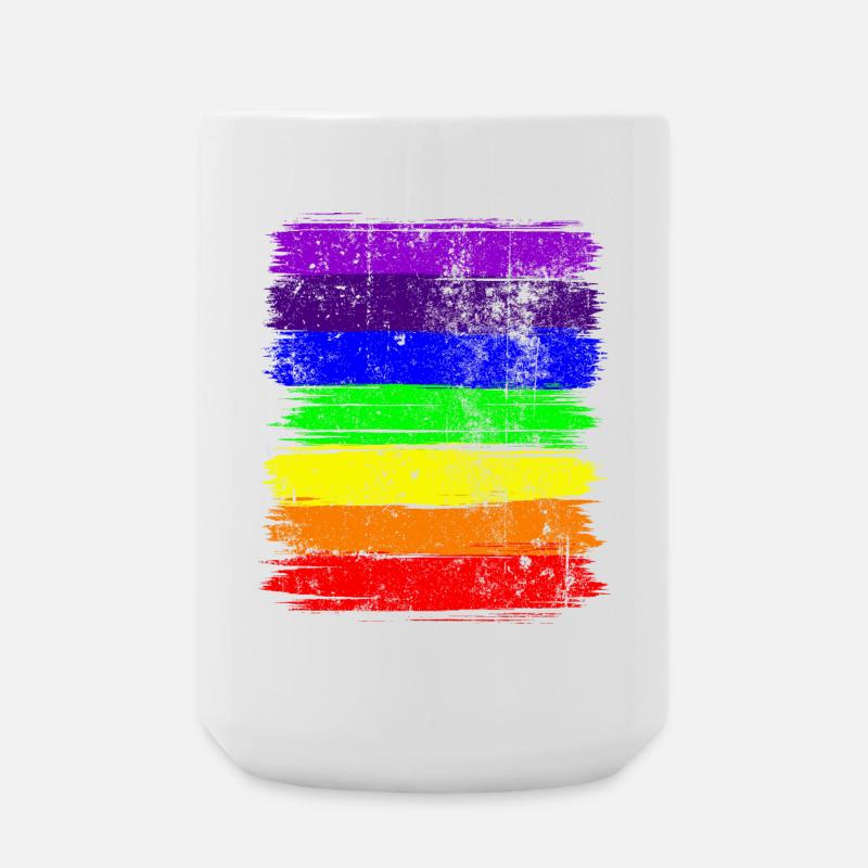 Rayures Vivid Pride - Grande tasse 440 ml - blanc