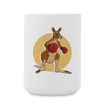 Känguru-Boxer - Große Tasse 440 ml - Weiß - Vorne
