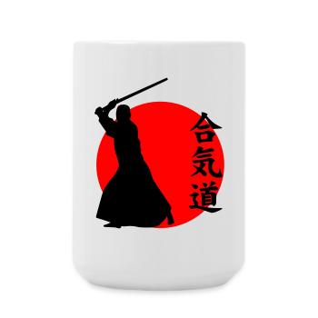 Aikido - Große Tasse 440 ml - Weiß - Vorne