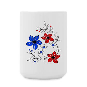 Flower tendrils, ornament - Large Mug 440 ml - white - Front