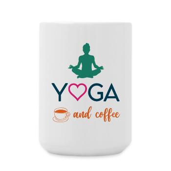 Yoga and Coffee - Large Mug 440 ml - white - Front