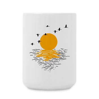 Wild Geese Cranes Spring - Large Mug 440 ml - white - Front