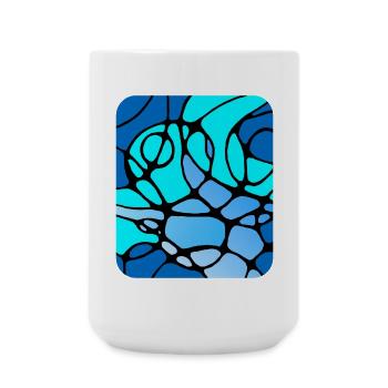 Neurographic modern abstract design - Large Mug 440 ml - white - Front