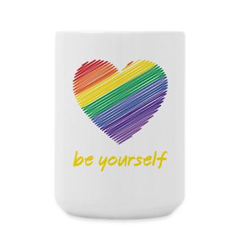 Pride Month LGBTQ - Be Yourself - Large Mug 440 ml - white - Front