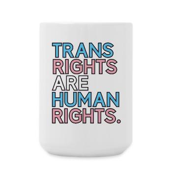 Pride Month LGBT - Trans-Rechte sind Menschenrechte - Große Tasse 440 ml - Weiß - Vorne