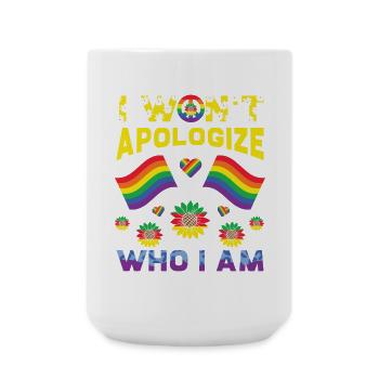 LGBT, rainbow, pride - Large Mug 440 ml - white - Front