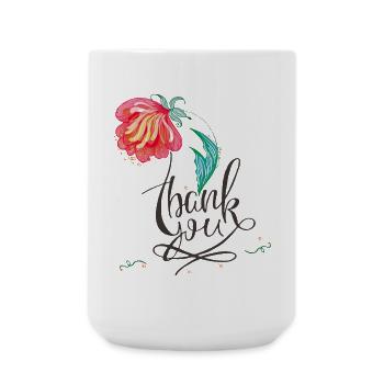 Logo floral de remerciement dans le style aquarelle - Grande tasse 440 ml - blanc - Devant