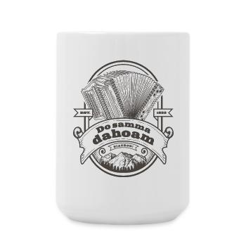 Ziach Vintage Label - Do samma dahoam | ZiachON! - Große Tasse 440 ml - Weiß - Vorne