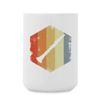 Vintage Klarinette Zeichnung - Große Tasse 440 ml - Weiß - Vorne