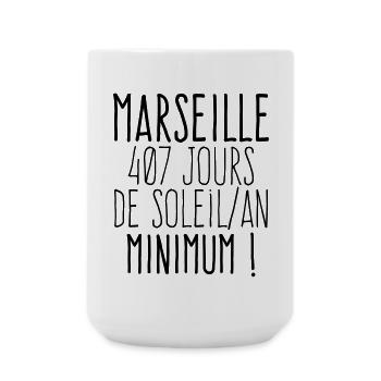 Marseille 407 jours de soleil par an  - Grande tasse 440 ml - blanc - Devant