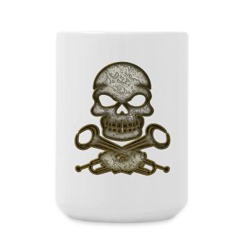 Schädel Totenkopf - Große Tasse 440 ml - Weiß - Vorne