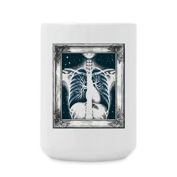 Medizinische Kunst Thoraxmalerei Radiologie - Große Tasse 440 ml - Weiß - Vorne