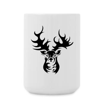 Reindeer Elk Deer Antlers Illustration Icon - Large Mug 440 ml - white - Front