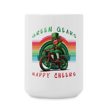Leprechaun Cycling Conception de la Saint-Patrick - Grande tasse 440 ml - blanc - Devant