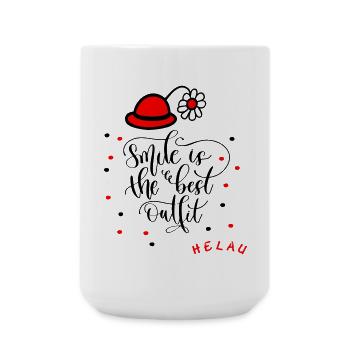 Karneval Fasching Konfetti Smile - Große Tasse 440 ml - Weiß - Vorne