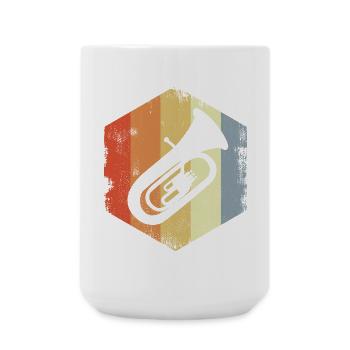 Vintage Tuba Sketch - Large Mug 440 ml - white - Front