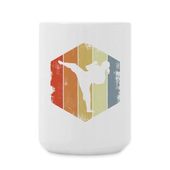 Karate Girl Drawing - Large Mug 440 ml - white - Front