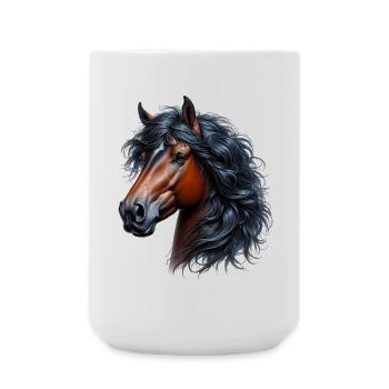 Pferd - Große Tasse 440 ml - Weiß - Vorne