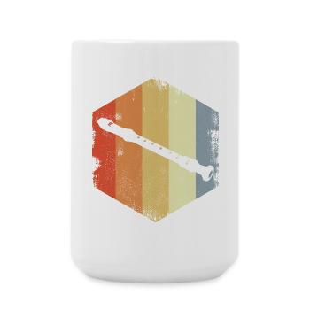 Vintage Flute Sketch - Large Mug 440 ml - white - Front