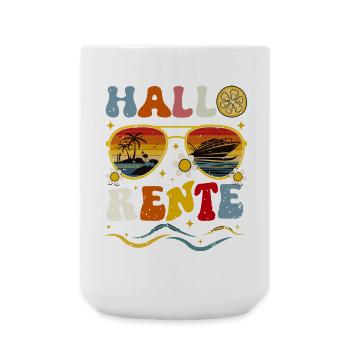 Hallo Sommer Retro Design Rentner Rentnerin  - Große Tasse 440 ml - Weiß - Vorne